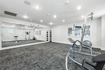 Indoor fitness center, yoga room, and basketball court